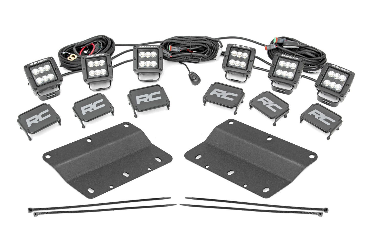 LED Light Kit | Fog Mount | Triple 2" Black Pair | Spot/Flood | Ford Bronco (21-26)
