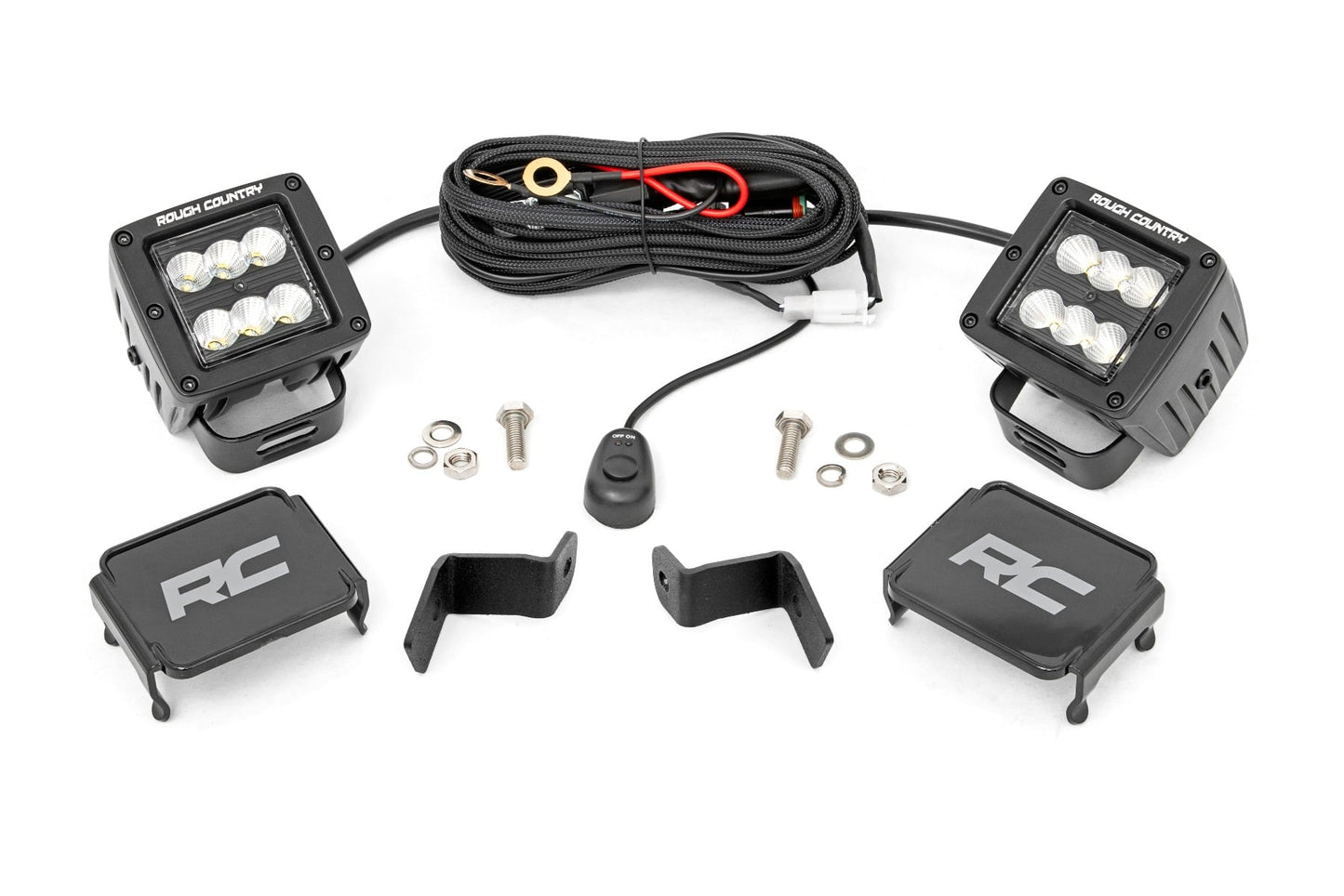 LED Light Kit | Ditch Mount | 2" Black Pair | Flood | Ford F-150 (15-26)/F-150 Lightning (22-26)