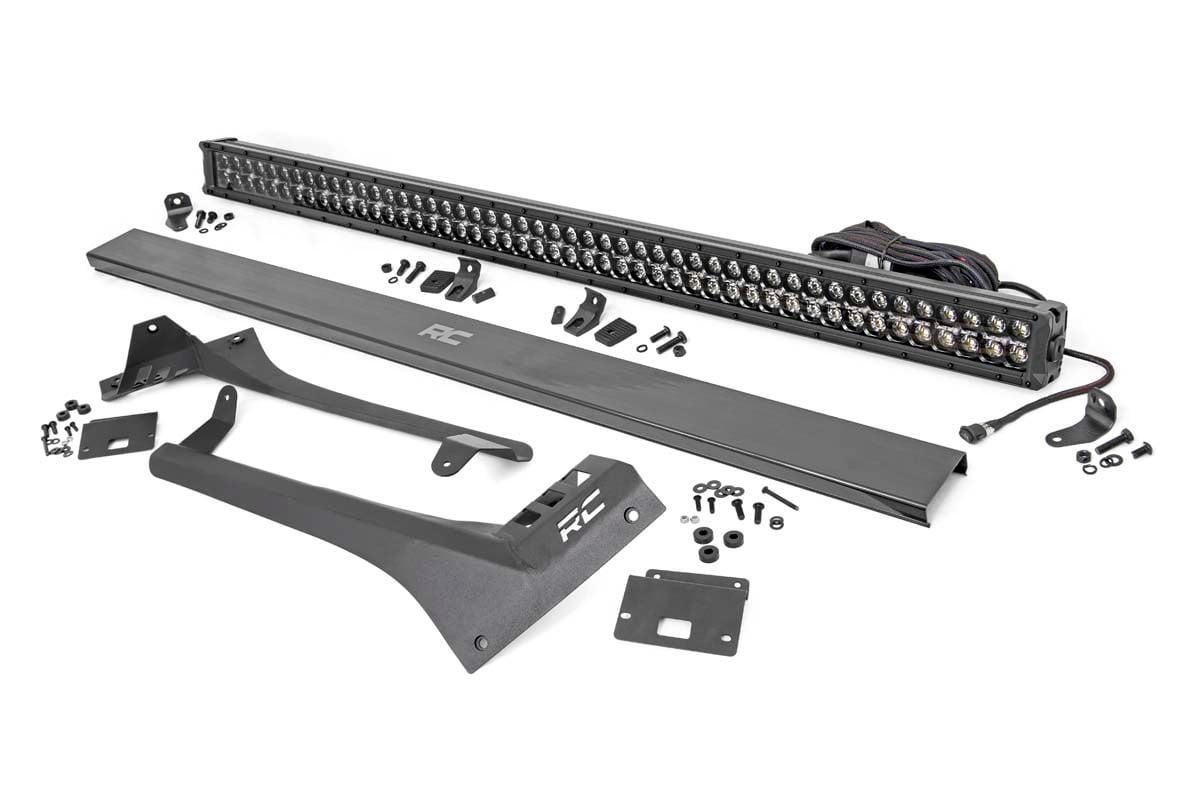 LED Light Kit | Windshield | 50" BLK Dual Row | Amber DRL | Jeep Gladiator JT/Wrangler JL (18-26)