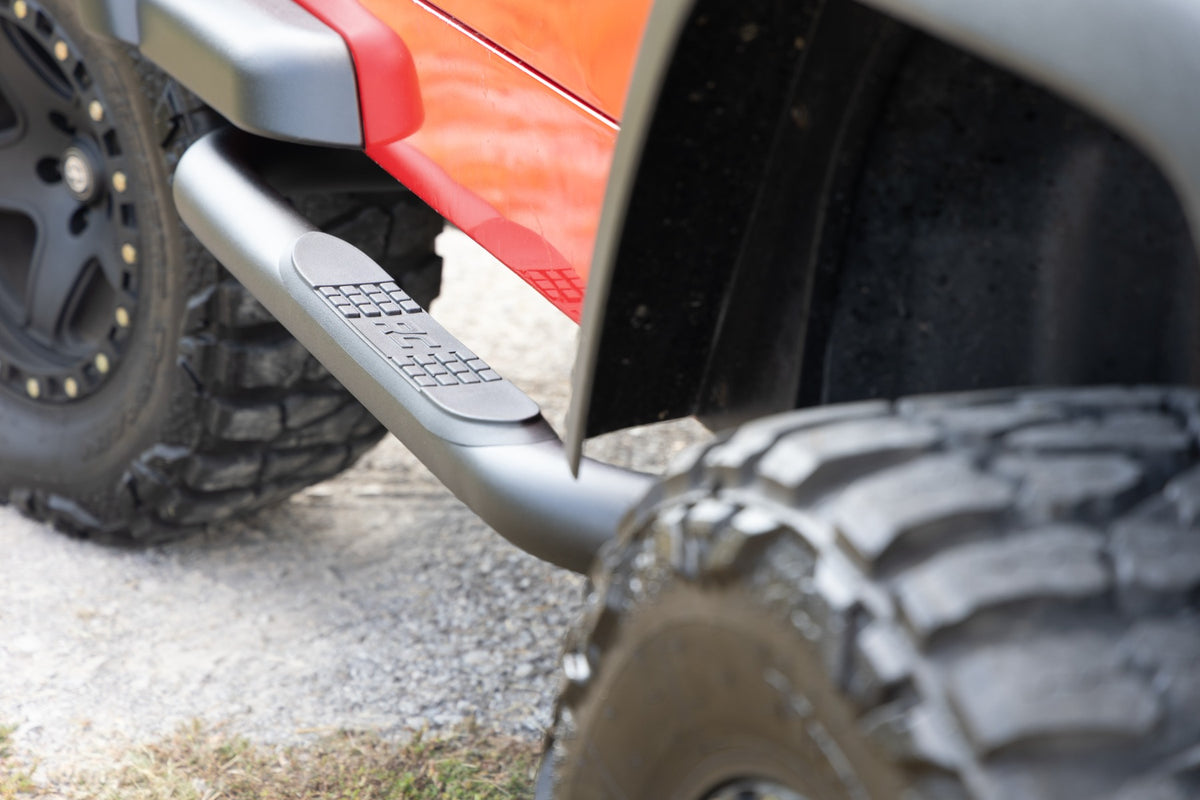 Rough Country Nerf Steps | 3-Inch Tube | Jeep Wrangler TJ (97-06)/Wrangler YJ (87-95)