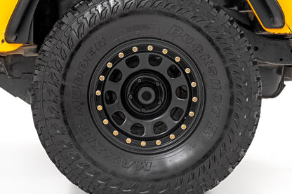 Rough Country Steel Simulated Bead Lock Wheel | Black | 15x10 | 5x4.5 | 3.30 Bore | -39