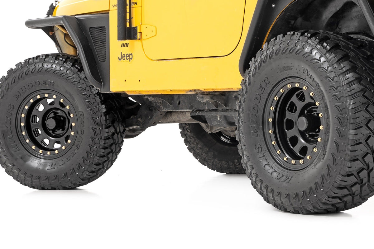 Rough Country Steel Simulated Bead Lock Wheel | Black | 15x10 | 5x4.5 | 3.30 Bore | -39