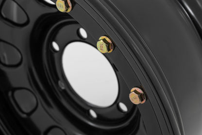 Rough Country Steel Simulated Bead Lock Wheel | Black | 15x10 | 5x4.5 | 3.30 Bore | -39