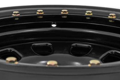 Rough Country Steel Simulated Bead Lock Wheel | Black | 15x10 | 5x4.5 | 3.30 Bore | -39