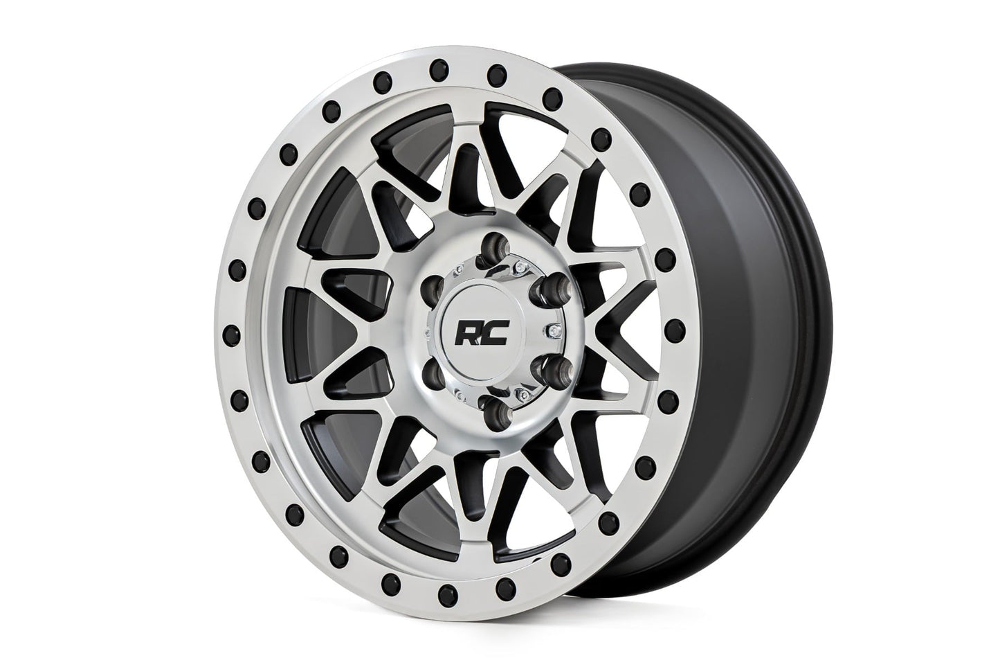Rough Country 78 Series Wheel | Simulated Beadlock | Full Machine | 17x8.5 | 6x5.5 | +0mm