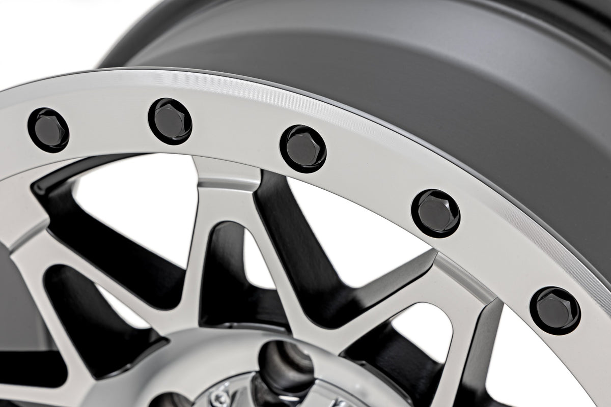 Rough Country 78 Series Wheel | Simulated Beadlock | Full Machine | 18x9 | 6x5.5 | +0mm