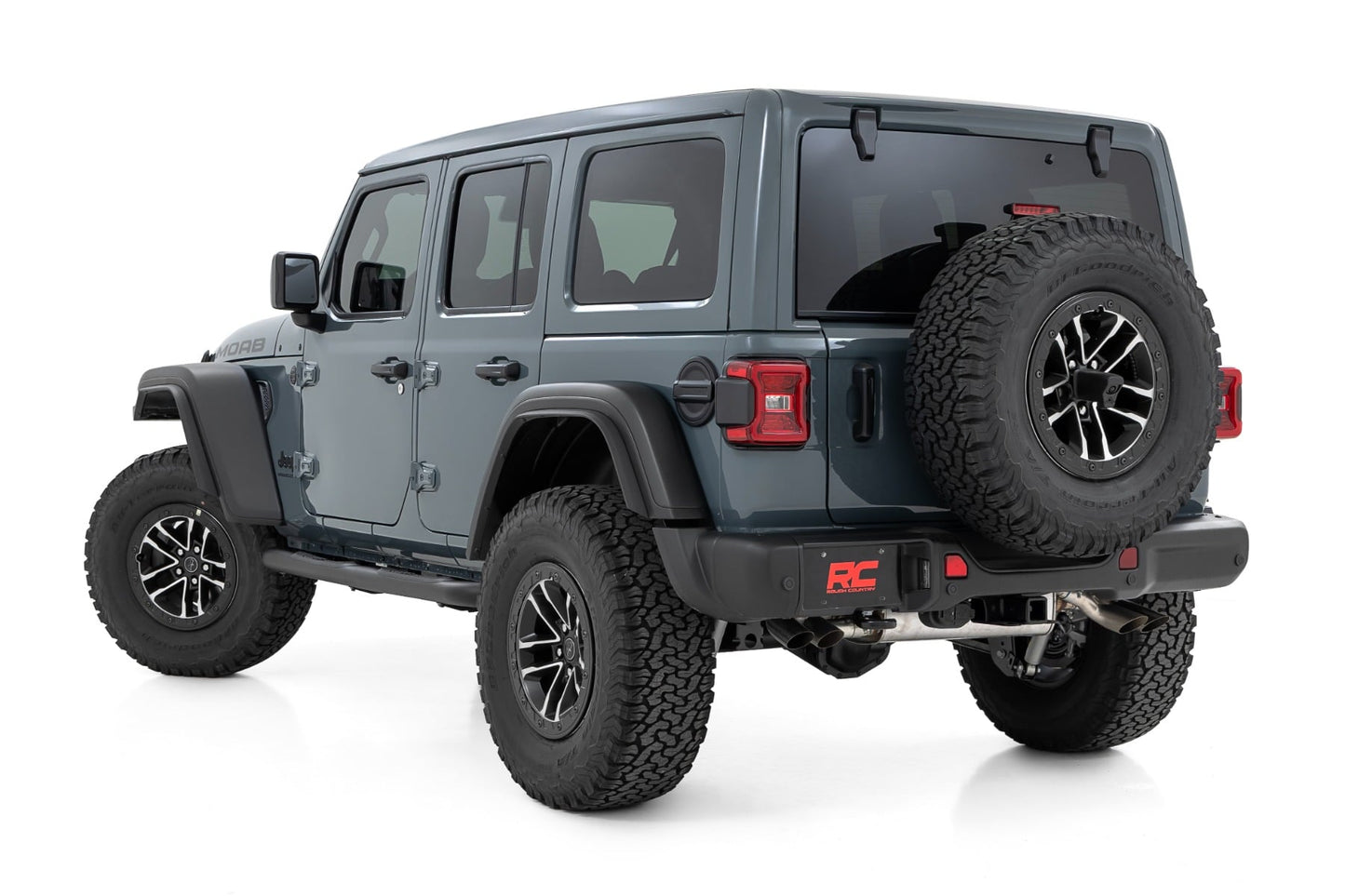 Rough Country Nerf Steps | 3-Inch Tube | 4 Door | Jeep Wrangler Unlimited 2WD/4WD (2018-2026)