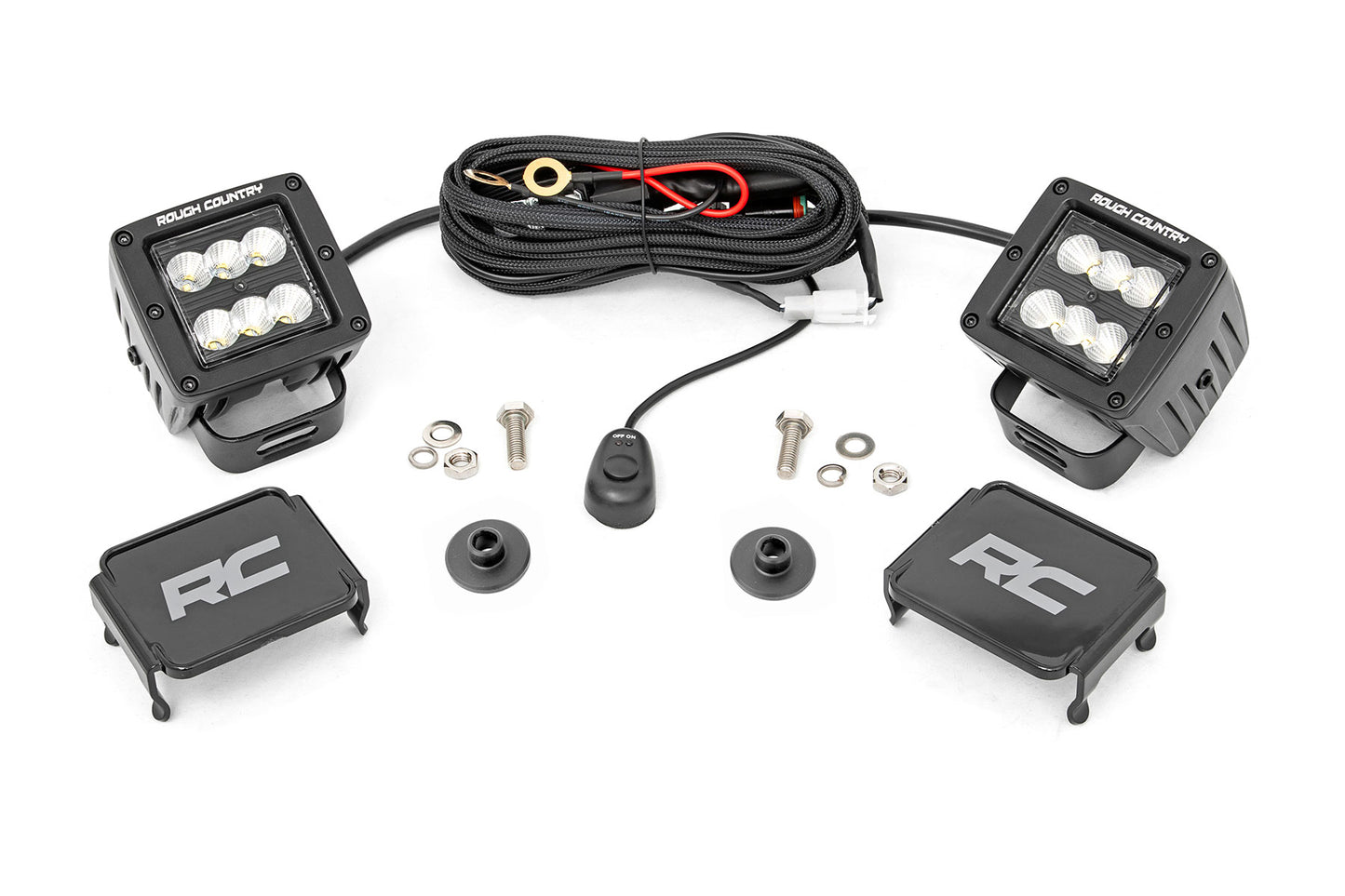 LED Light Kit | Ditch Mount | 2" Black Pair | Flood Pattern | Ford Bronco (21-26)