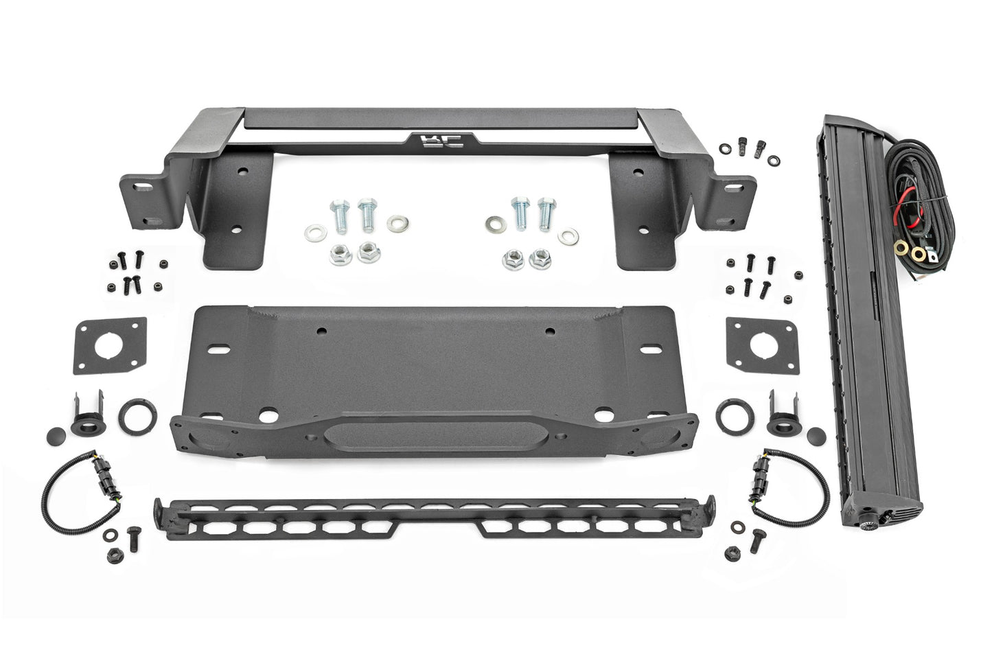 High Winch Mount | All Models | 20 Inch Black Single Row LED | Ford Bronco (21-26)