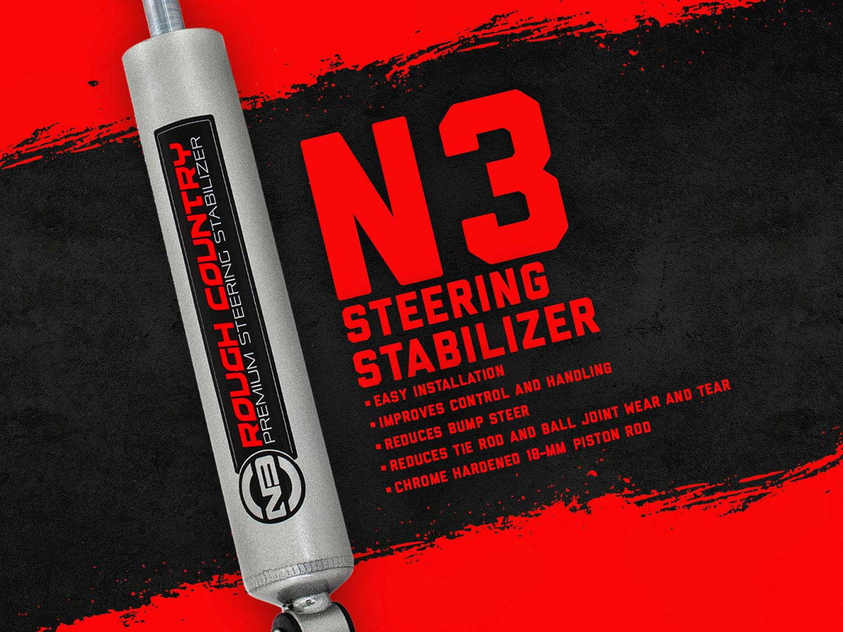Rough Country N3 Steering Stabilizer | Multiple Makes & Models (Chevy/GMC/Jeep)